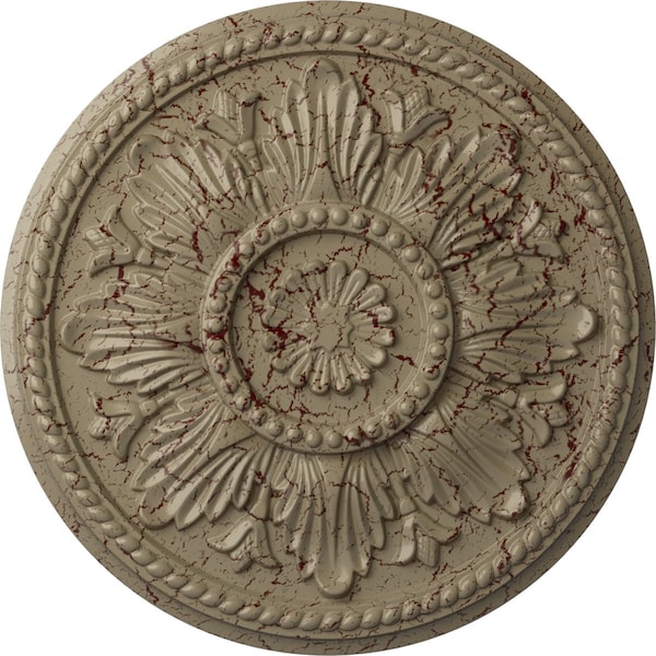 Ekena Millwork Edinburgh Ceiling Medallion (Fits Canopies up to 5 1/4"), 18"OD x 1 3/4"P, Gobi Desert Crackle CM18EDGDC - main